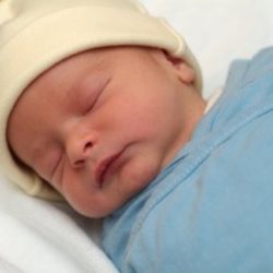swaddled newborn