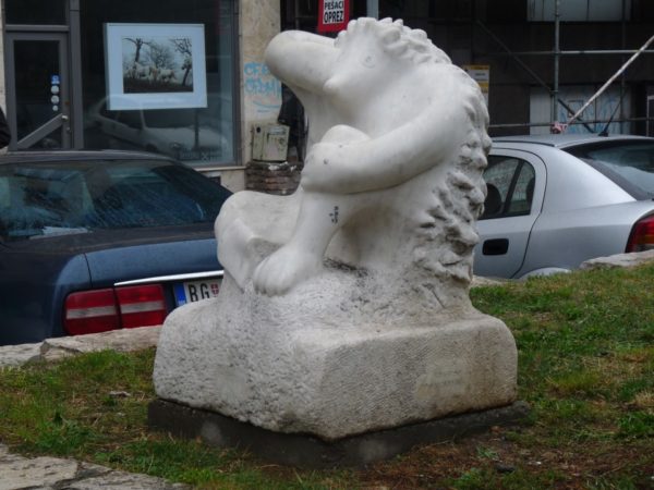 A sculpture of a hedgehog on Andrićev Venac Beograd October 13 2012