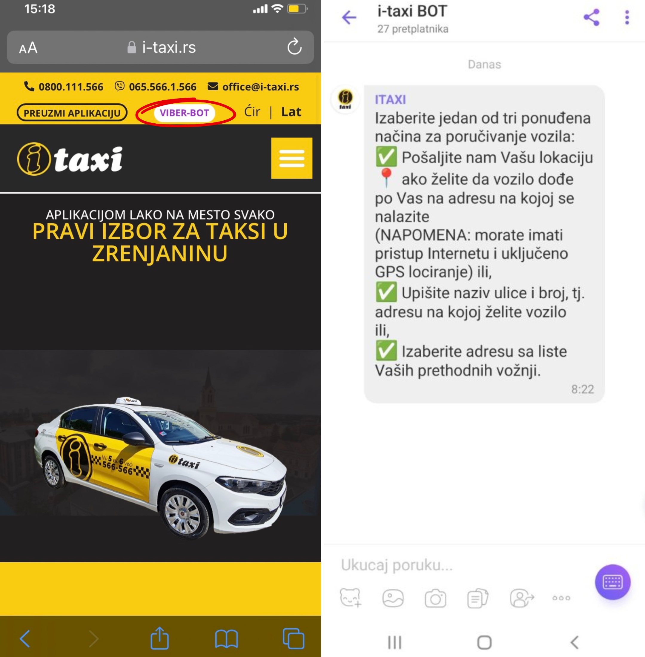 i-taxi viber bot