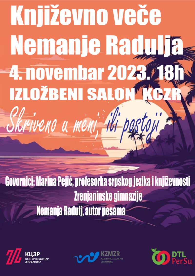 PLAKAT KNJIŽEVNO VEČE NEMANJE RADULJA-4. NOVEMBAR 2023.GODINE-A3-5 KOMADA 1 (1) (1)